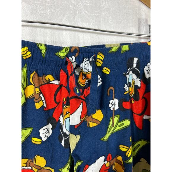 Disney Flannel Pants 4XL TALL Navy Scrooge McDuck Pockets Duck Sleep Villians - Picture 5 of 13